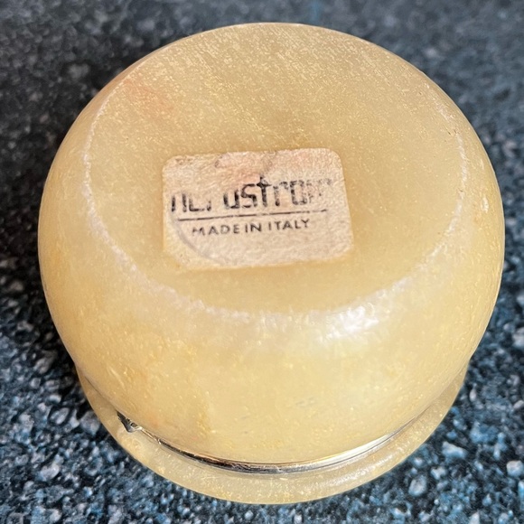 VINTAGE ITALIAN ALABASTER FLOWER TRINKET JEWELRY BOX from 1960s Nordstrom - Picture 6 of 10